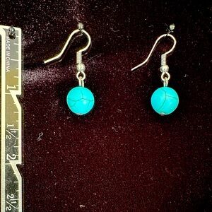 Turquoise Blue Howlite earrings